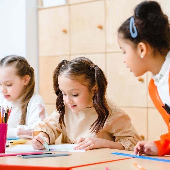 Early years children learning in school