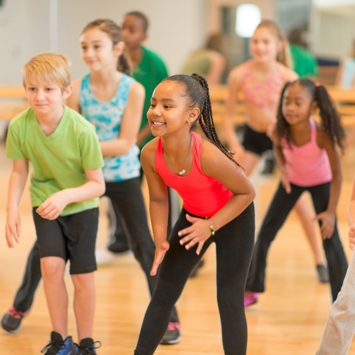 Children dancing at school