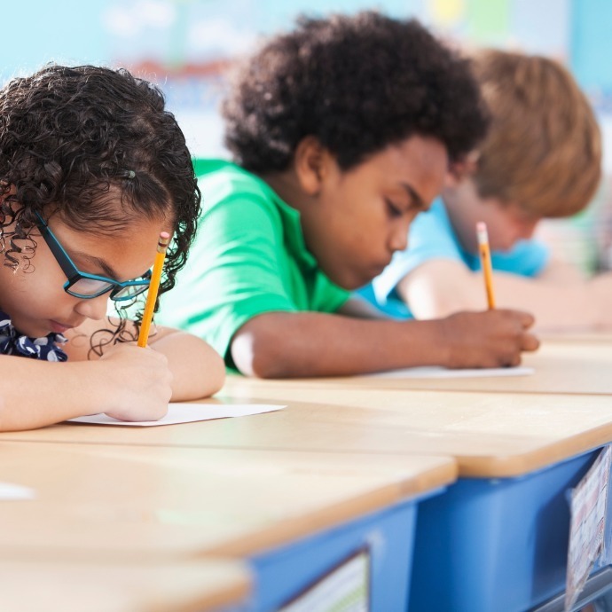 Children learning religious education in school